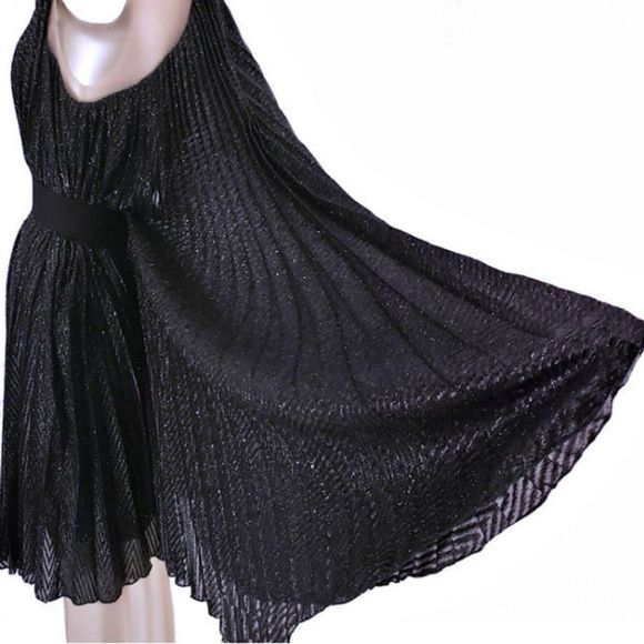 NWT Maria Lucia Hohan Limited Series Knife Pleated Metallic Party Dress - Picture 5 of 16